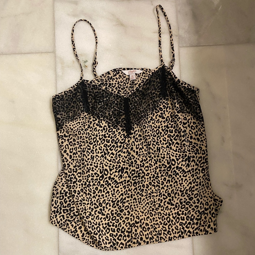 Candie’s cheetah print lacy tank top
